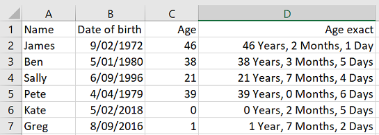 Excel 2016 How To Calculate Age From Date Of Birth IT Support Guides