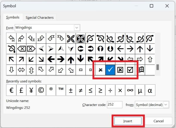 Using Excel to Insert Tick Symbols and Cross Marks – IT Support Guides