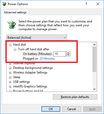 Windows 10 How to control drive power down IT Support Guides